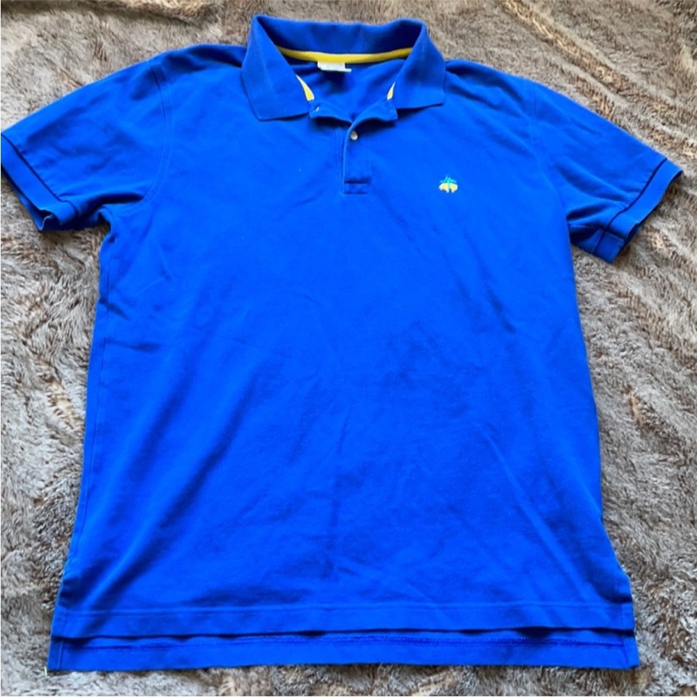 Brooks Brothers men's blue polo shirt short sleeve large preppy